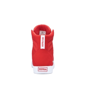 Womens Supra High Top Shoes ALUMINUM Risk Red/white | AU-11240